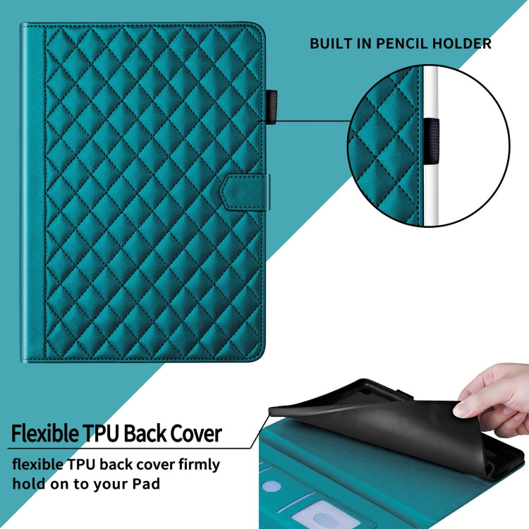 For Amazon Kindle Fire HD10 2023 Rhombus Lattice Leather Tablet Case(Dark Green) - free shipping - PMC TechLife - Order now!