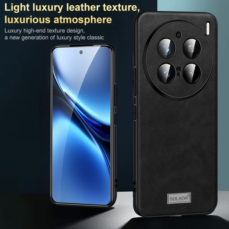 For vivo X100s Pro / X100 Pro SULADA Shockproof TPU + Handmade Leather Phone Case(Black) - vivo Cases by SULADA | Online Shopping South Africa | PMC Jewellery | Buy Now Pay Later Mobicred