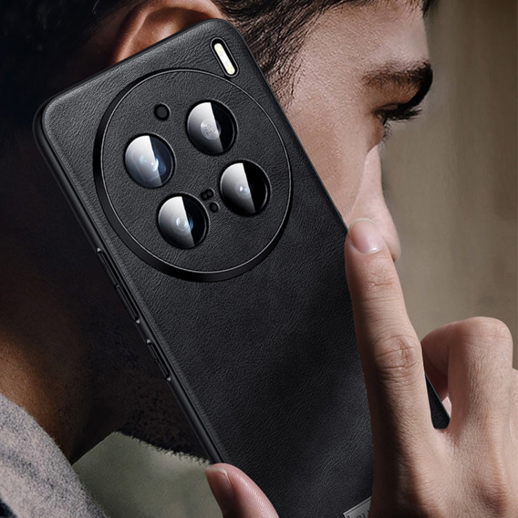 For vivo X100 Ultra SULADA Shockproof TPU + Handmade Leather Phone Case(Orange) - vivo Cases by SULADA | Online Shopping South Africa | PMC Jewellery | Buy Now Pay Later Mobicred
