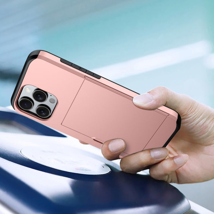 For iPhone 16 Pro Shockproof Armor Phone Case with Card Slot(Blue) - iPhone 16 Pro Cases by PMC TechLife | Online Shopping South Africa | PMC TechLife | Buy Now Pay Later Mobicred