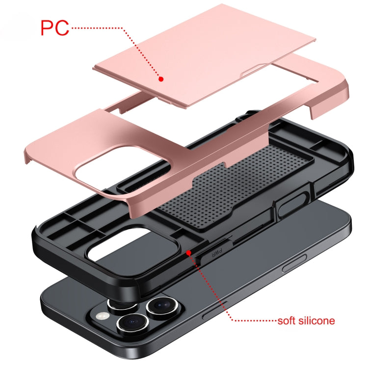 For iPhone 16 Pro Shockproof Armor Phone Case with Card Slot(Blue) - iPhone 16 Pro Cases by PMC TechLife | Online Shopping South Africa | PMC TechLife | Buy Now Pay Later Mobicred