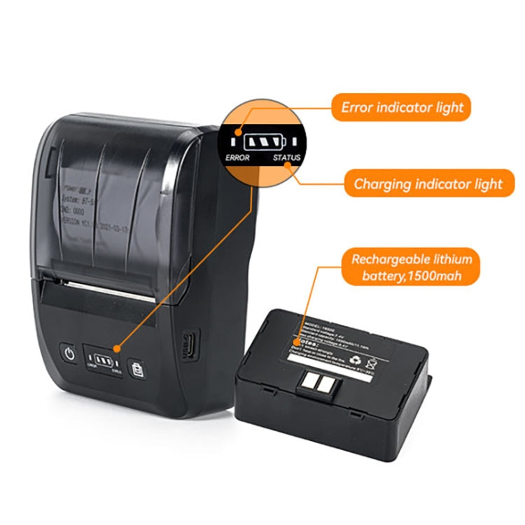 BT-581 58mm USB-C/Type-C + Bluetooth Portable Thermal Printer(EU Plug) - Printer by PMC TechLife | Online Shopping South Africa | PMC TechLife | Buy Now Pay Later Mobicred