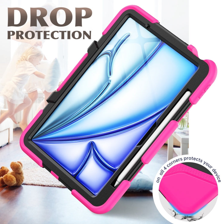 For iPad Air 11 2024 Colorful Silicone Heavy Duty Hybrid PC Tablet Case(Rose Red) - iPad Air 11 2024 Cases by PMC Jewellery | Online Shopping South Africa | PMC Jewellery | Buy Now Pay Later Mobicred