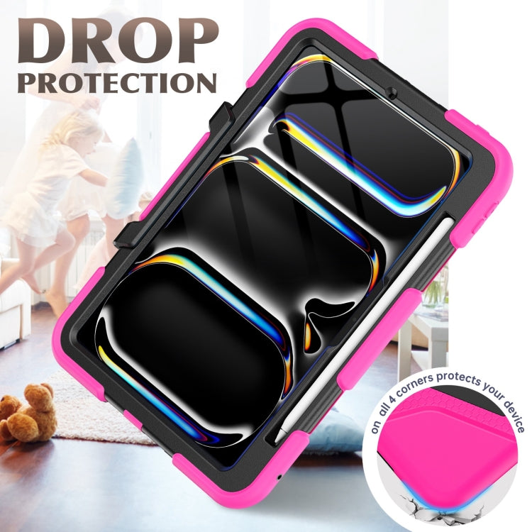 For iPad Pro 11 2024 Colorful Silicone Heavy Duty Hybrid PC Tablet Case(Rose Red) - iPad Pro 11 2024 Cases by PMC TechLife | Online Shopping South Africa | PMC TechLife | Buy Now Pay Later Mobicred