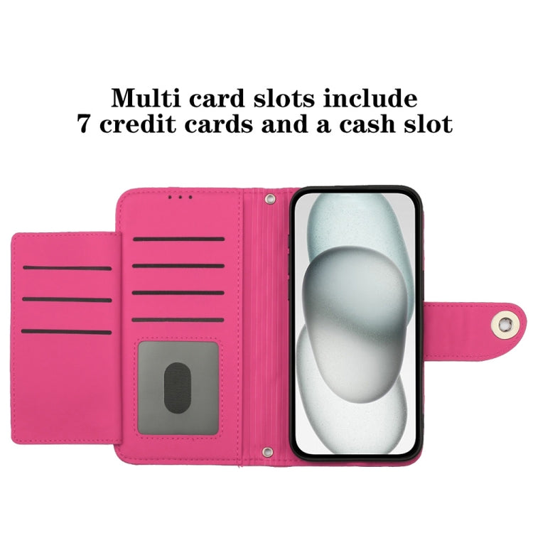 For Blackview A52 Rhombic Texture Flip Leather Phone Case with Lanyard(Rose Red) - More Brand by PMC TechLife | Online Shopping South Africa | PMC TechLife | Buy Now Pay Later Mobicred