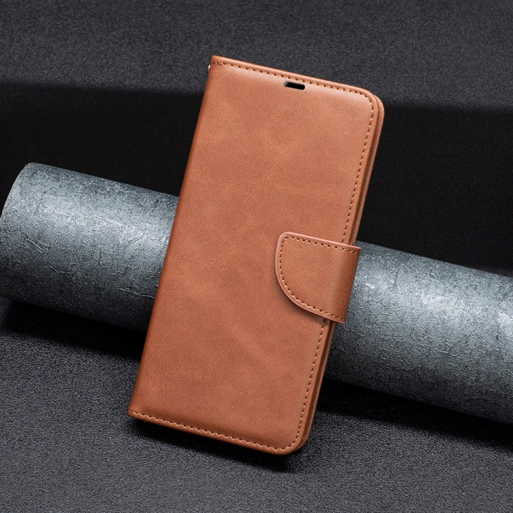 For Samsung Galaxy S25+ 5G Lambskin Texture Pure Color Flip Leather Phone Case(Brown) - Galaxy S25+ 5G Cases by PMC Jewellery | Online Shopping South Africa | PMC Jewellery | Buy Now Pay Later Mobicred