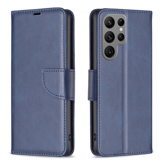 For Samsung Galaxy S25 Ultra 5G Lambskin Texture Pure Color Flip Leather Phone Case(Blue) - Galaxy S25 Ultra 5G Cases by PMC Jewellery | Online Shopping South Africa | PMC Jewellery | Buy Now Pay Later Mobicred