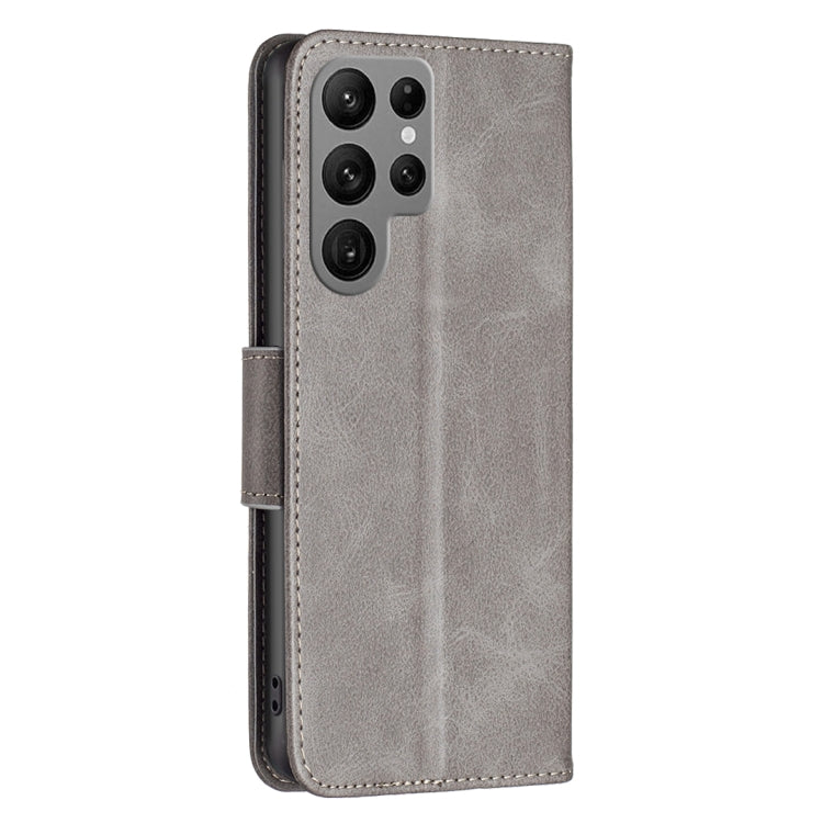 For Samsung Galaxy S25 Ultra 5G Lambskin Texture Pure Color Flip Leather Phone Case(Grey) - Galaxy S25 Ultra 5G Cases by PMC Jewellery | Online Shopping South Africa | PMC Jewellery | Buy Now Pay Later Mobicred