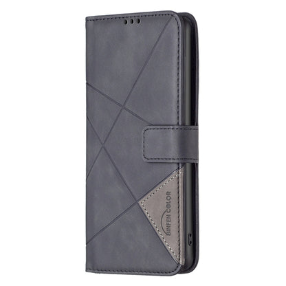 For Samsung Galaxy S25 5G Magnetic Buckle Rhombus Texture Leather Phone Case(Black) - Galaxy S25 5G Cases by PMC Jewellery | Online Shopping South Africa | PMC Jewellery | Buy Now Pay Later Mobicred