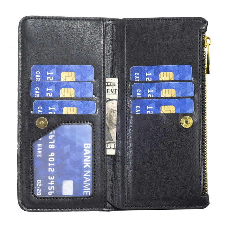 For Samsung Galaxy S25 5G Diamond Lattice Zipper Wallet Leather Flip Phone Case(Black) - Galaxy S25 5G Cases by PMC TechLife | Online Shopping South Africa | PMC TechLife | Buy Now Pay Later Mobicred