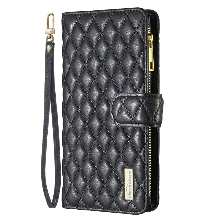For Samsung Galaxy S25+ 5G Diamond Lattice Zipper Wallet Leather Flip Phone Case(Black) - Galaxy S25+ 5G Cases by PMC TechLife | Online Shopping South Africa | PMC TechLife | Buy Now Pay Later Mobicred