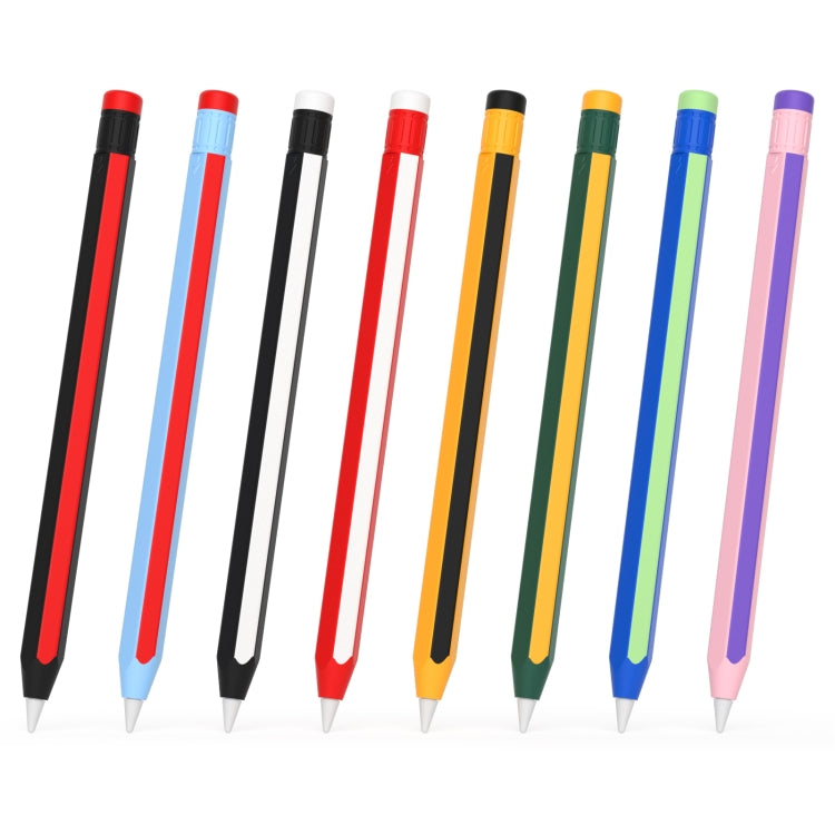 For Apple Pencil 2 / Pencil Pro Colorful Pencil Style Stylus Silicone Protective Case(Yellow Black) - Pencil Accessories by PMC Jewellery | Online Shopping South Africa | PMC Jewellery | Buy Now Pay Later Mobicred