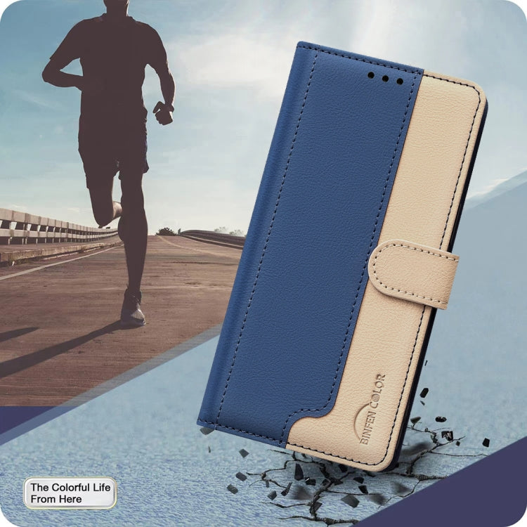 For Google Pixel 9 Color Matching RFID Anti-theft Leather Phone Case(Blue) - Google Cases by PMC TechLife | Online Shopping South Africa | PMC TechLife | Buy Now Pay Later Mobicred