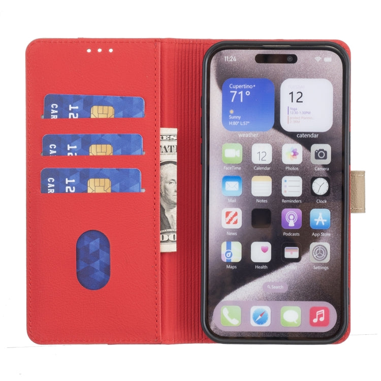 For Google Pixel 9 Pro Color Matching RFID Anti-theft Leather Phone Case(Red) - Google Cases by PMC TechLife | Online Shopping South Africa | PMC TechLife | Buy Now Pay Later Mobicred