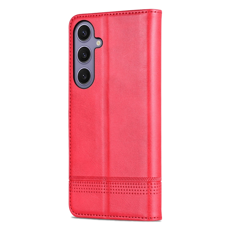 For Samsung Galaxy S25 5G AZNS Magnetic Calf Texture Flip Leather Phone Case(Red) - free shipping - PMC Jewellery - Order now!