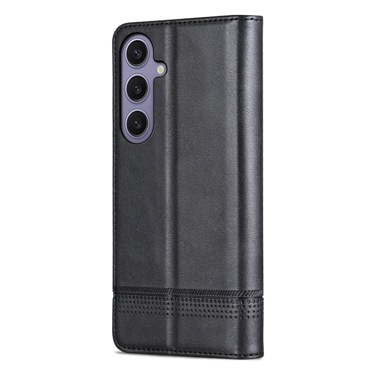 For Samsung Galaxy S25 5G AZNS Magnetic Calf Texture Flip Leather Phone Case(Black) - free shipping - PMC Jewellery - Order now!