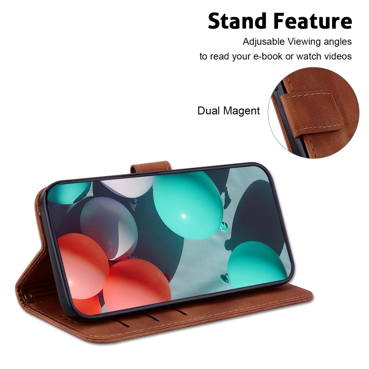 For Xiaomi Redmi K70 / K70 Pro Seven-shaped Embossed Leather Phone Case(Brown) - K70 Cases by PMC Jewellery | Online Shopping South Africa | PMC Jewellery | Buy Now Pay Later Mobicred