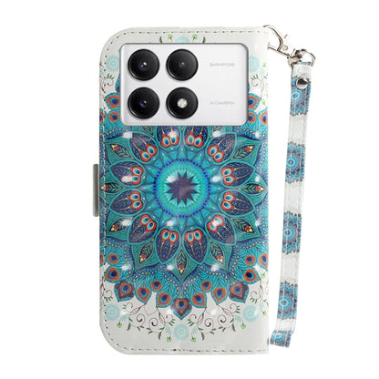 For Xiaomi Redmi K70 Pro / K70 3D Colored Flip Leather Phone Case(Peacock Wreath) - K70 Cases by PMC Jewellery | Online Shopping South Africa | PMC Jewellery | Buy Now Pay Later Mobicred