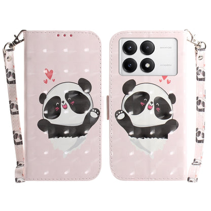 For Xiaomi Redmi K70 Pro / K70 3D Colored Flip Leather Phone Case(Heart Panda) - K70 Cases by PMC Jewellery | Online Shopping South Africa | PMC Jewellery | Buy Now Pay Later Mobicred