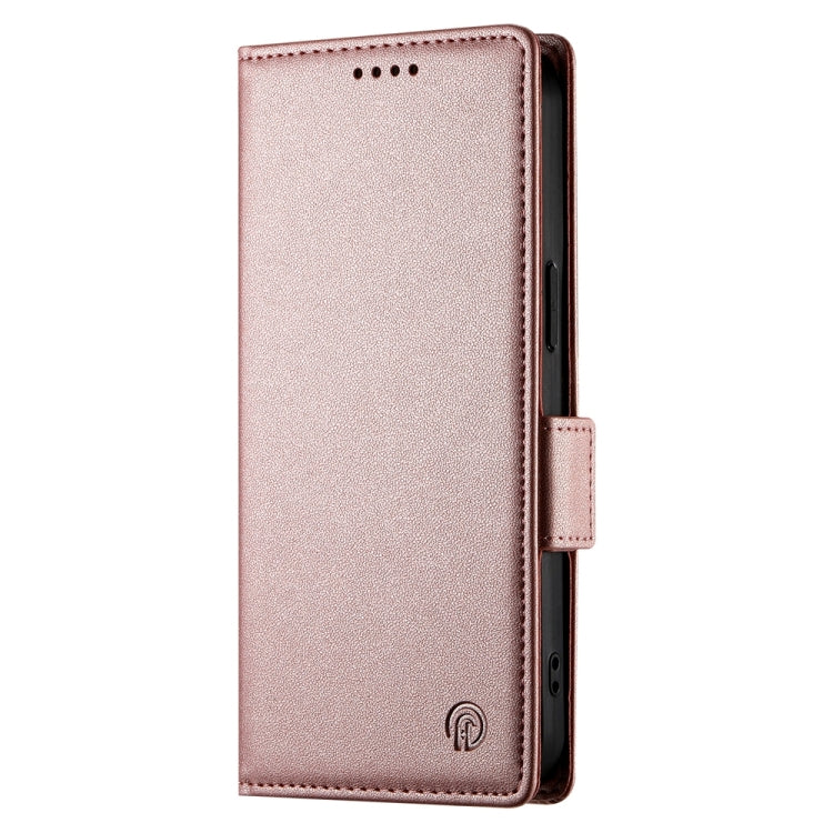 For Google Pixel 9 Side Buckle Magnetic Frosted Leather Phone Case(Rose Gold) - Google Cases by PMC TechLife | Online Shopping South Africa | PMC TechLife | Buy Now Pay Later Mobicred