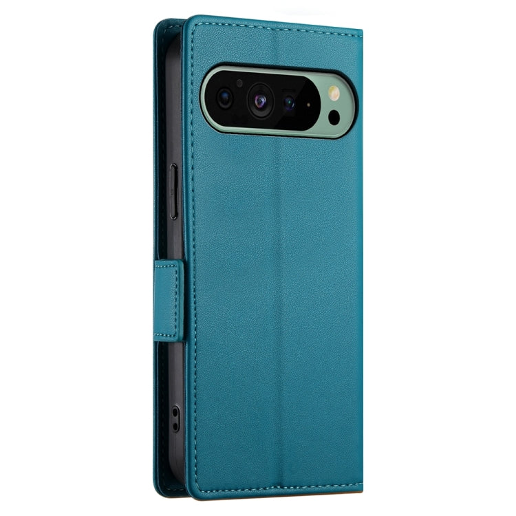 For Google Pixel 9 Side Buckle Magnetic Frosted Leather Phone Case(Blue) - Google Cases by PMC Jewellery | Online Shopping South Africa | PMC Jewellery | Buy Now Pay Later Mobicred