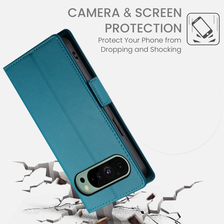 For Google Pixel 9 Side Buckle Magnetic Frosted Leather Phone Case(Blue) - Google Cases by PMC Jewellery | Online Shopping South Africa | PMC Jewellery | Buy Now Pay Later Mobicred