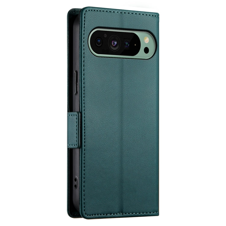 For Google Pixel 9 Side Buckle Magnetic Frosted Leather Phone Case(Dark Green) - Google Cases by PMC TechLife | Online Shopping South Africa | PMC TechLife | Buy Now Pay Later Mobicred