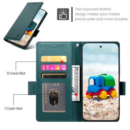 For Google Pixel 9 Side Buckle Magnetic Frosted Leather Phone Case(Dark Green) - Google Cases by PMC Jewellery | Online Shopping South Africa | PMC Jewellery | Buy Now Pay Later Mobicred