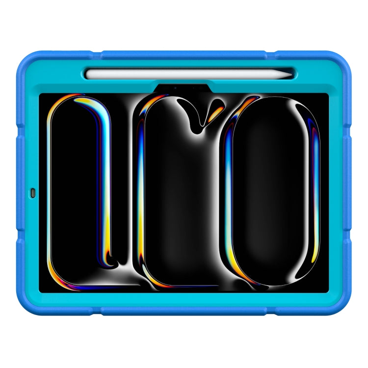 For iPad Pro 11 2024 Armor Holder Silicone Hybrid PC Tablet Case(Blue) - iPad Pro 11 2024 Cases by PMC TechLife | Online Shopping South Africa | PMC TechLife | Buy Now Pay Later Mobicred