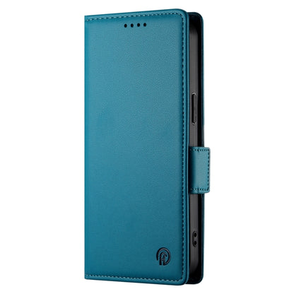 For iPhone SE 2024 Side Buckle Magnetic Frosted Leather Phone Case(Blue) - More iPhone Cases by PMC Jewellery | Online Shopping South Africa | PMC Jewellery | Buy Now Pay Later Mobicred