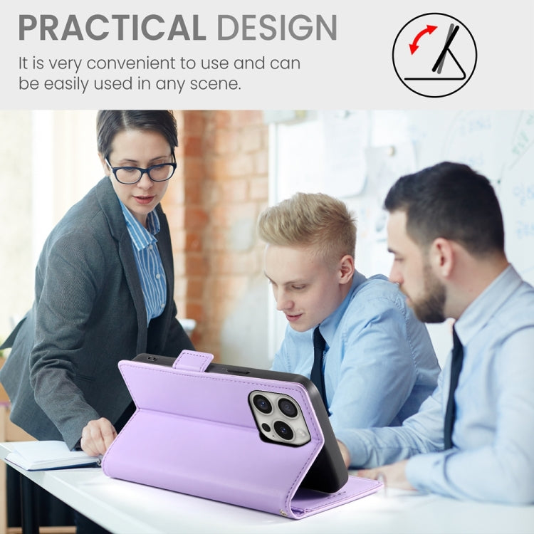 For iPhone 16 Pro Side Buckle Magnetic Frosted Leather Phone Case(Purple) - iPhone 16 Pro Cases by PMC TechLife | Online Shopping South Africa | PMC TechLife | Buy Now Pay Later Mobicred