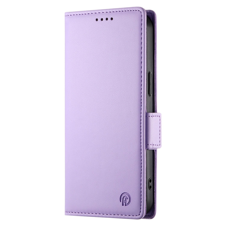 For iPhone 16 Plus Side Buckle Magnetic Frosted Leather Phone Case(Purple) - iPhone 16 Plus Cases by PMC TechLife | Online Shopping South Africa | PMC TechLife | Buy Now Pay Later Mobicred