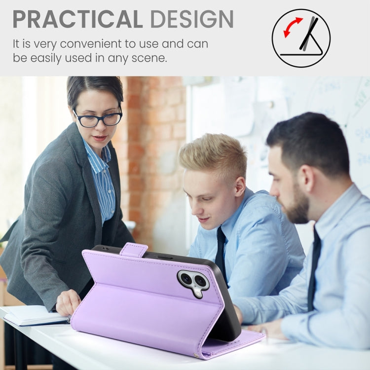 For iPhone 16 Plus Side Buckle Magnetic Frosted Leather Phone Case(Purple) - iPhone 16 Plus Cases by PMC TechLife | Online Shopping South Africa | PMC TechLife | Buy Now Pay Later Mobicred
