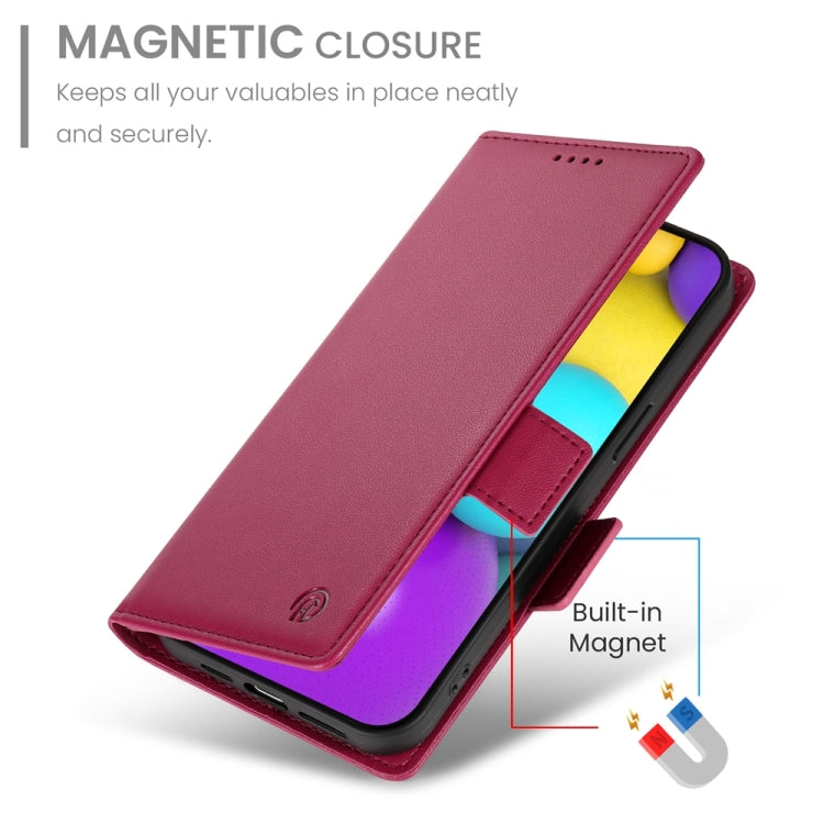 For iPhone 16 Side Buckle Magnetic Frosted Leather Phone Case(Wine Red) - free shipping - PMC TechLife - Order now!