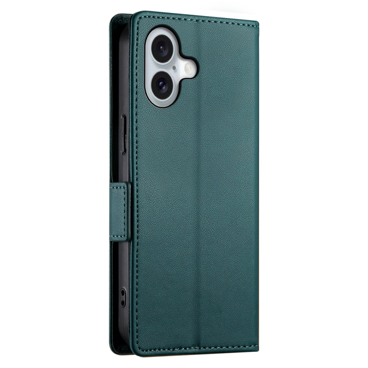 For iPhone 16 Side Buckle Magnetic Frosted Leather Phone Case(Dark Green) - iPhone 16 Cases by PMC TechLife | Online Shopping South Africa | PMC TechLife | Buy Now Pay Later Mobicred