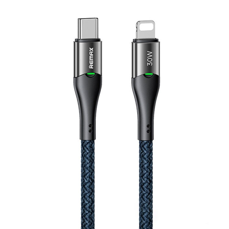 REMAX RC-C116 1.2m 30W Type-C to 8 Pin Smart Power-off Fast Charging Data Cable(Dark Blue) - 2 in 1 Cable by REMAX | Online Shopping South Africa | PMC Jewellery | Buy Now Pay Later Mobicred