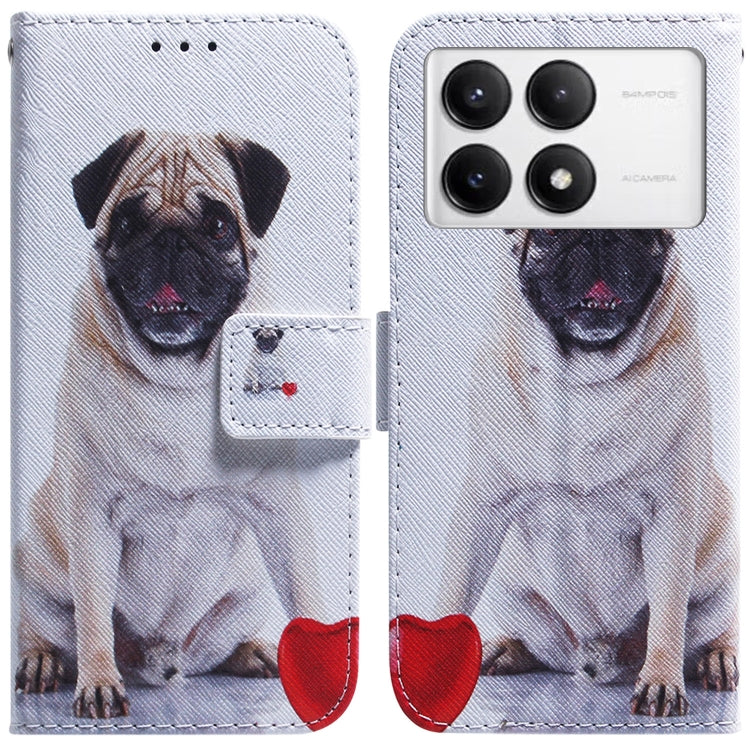 For Xiaomi Redmi K70 Pro / K70 Coloured Drawing Flip Leather Phone Case(Pug) - free shipping - PMC Jewellery - Order now!