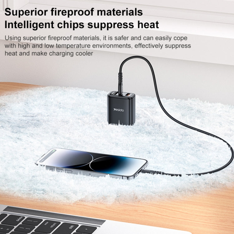 Yesido YC12U 20W USB-C / Type-C + USB Digital Display Charger, Specification:US Plug(Black) - free shipping - PMC TechLife - Order now!