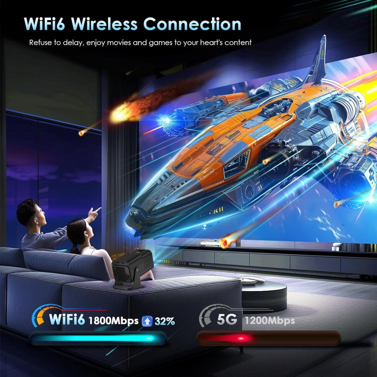 Y6S 4K Android 12.0 Portable Home HD Mini WiFi Projector(US Plug) - Mini Projector by PMC TechLife | Online Shopping South Africa | PMC TechLife | Buy Now Pay Later Mobicred