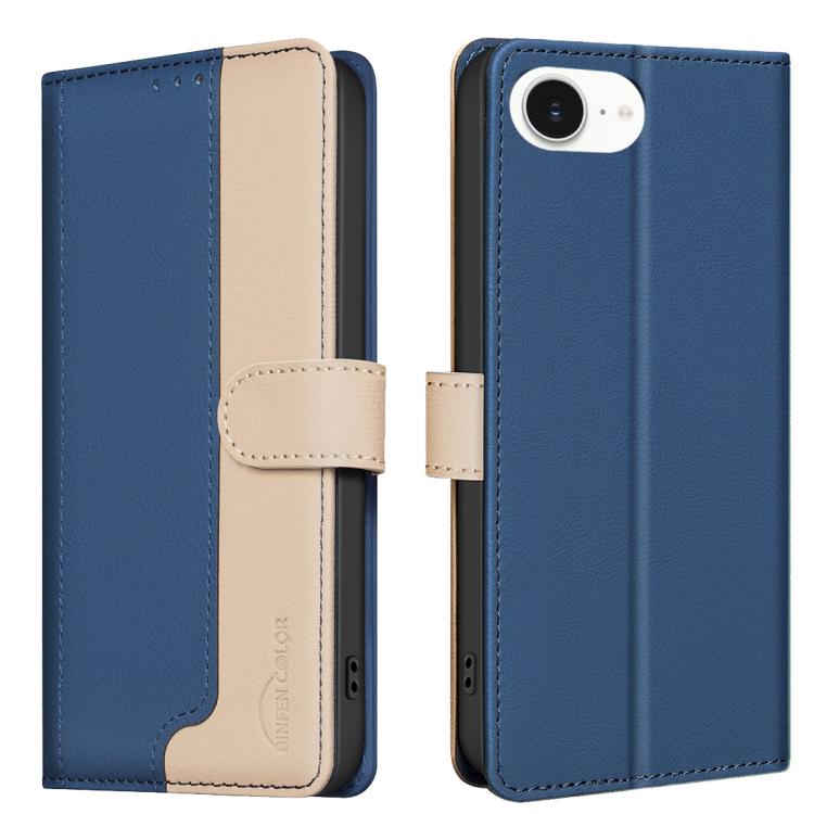 For iPhone 16e Color Matching RFID Anti-theft Leather Phone Case(Blue) - free shipping - PMC TechLife - Order now!