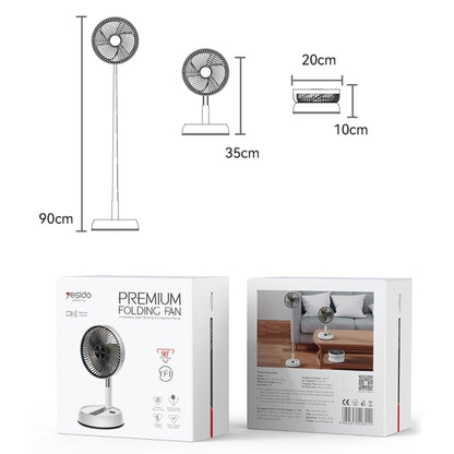 Yesido YF11 Foldable Telescopic Floor Fan(White) - Electric Fans by Yesido | Online Shopping South Africa | PMC Jewellery | Buy Now Pay Later Mobicred