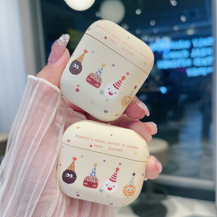For AirPods Pro 2 Cookies Pattern Earbuds Box Frosted TPU Case(Beige) - For AirPods Pro 2 by PMC Jewellery | Online Shopping South Africa | PMC Jewellery | Buy Now Pay Later Mobicred