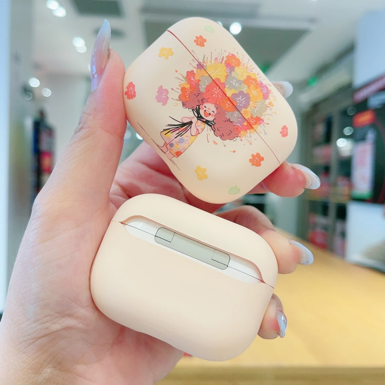 For AirPods Pro Girl Pattern Earbuds Box Frosted TPU Case(Flower) - For AirPods Pro by PMC Jewellery | Online Shopping South Africa | PMC Jewellery | Buy Now Pay Later Mobicred