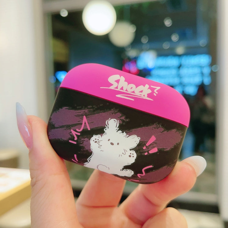 For AirPods Pro 2 Cat and Dog Pattern Earbuds Box Frosted TPU Case(Shocking Dog) - For AirPods Pro 2 by PMC Jewellery | Online Shopping South Africa | PMC Jewellery | Buy Now Pay Later Mobicred