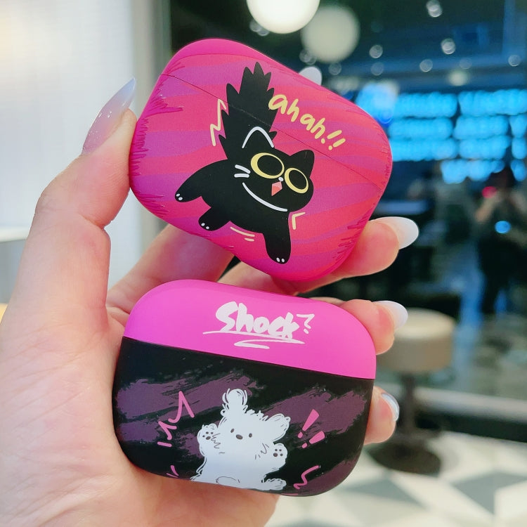 For AirPods 3 Cat and Dog Pattern Earbuds Box Frosted TPU Case(Flashing Cat) - For AirPods 3 by PMC Jewellery | Online Shopping South Africa | PMC Jewellery | Buy Now Pay Later Mobicred