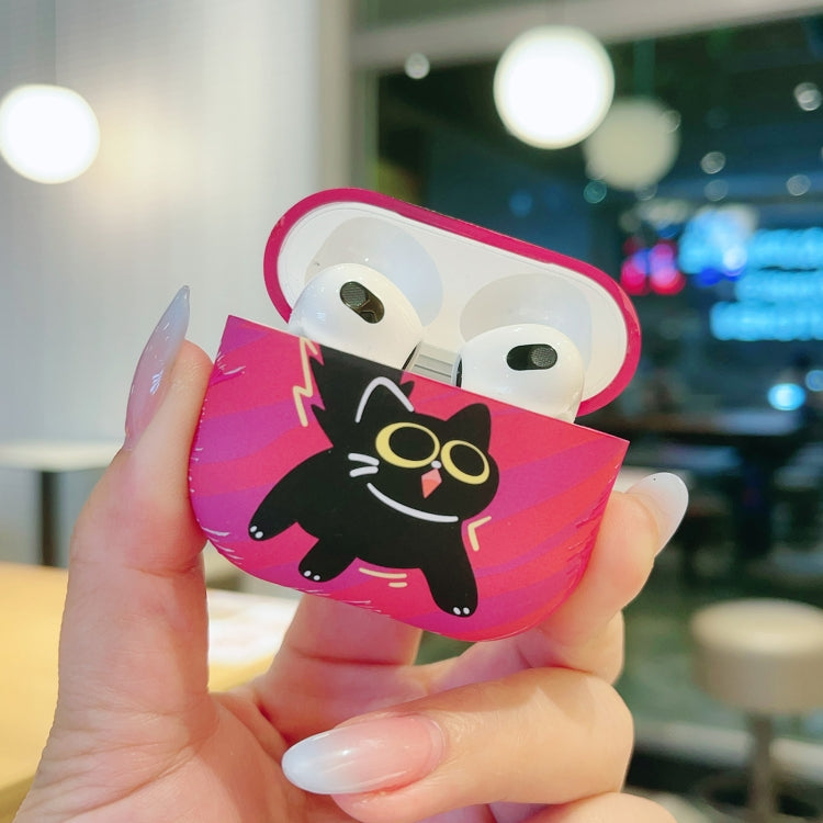 For AirPods 3 Cat and Dog Pattern Earbuds Box Frosted TPU Case(Flashing Cat) - For AirPods 3 by PMC Jewellery | Online Shopping South Africa | PMC Jewellery | Buy Now Pay Later Mobicred