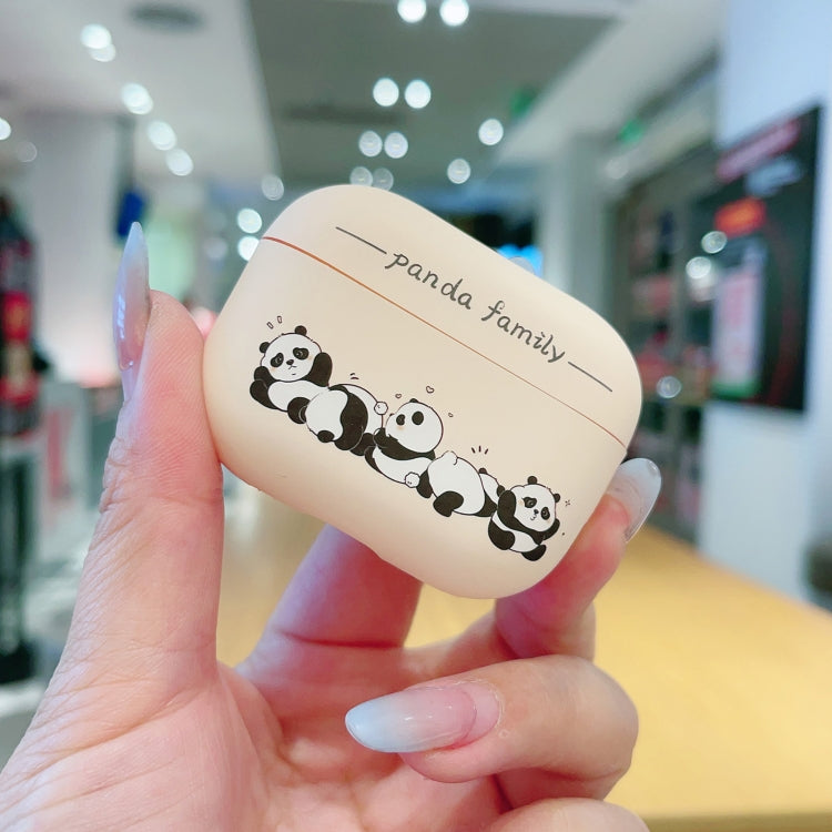 For AirPods Pro 2 Panda Pattern Earbuds Box Frosted TPU Case(Panda Family) - For AirPods Pro 2 by PMC Jewellery | Online Shopping South Africa | PMC Jewellery | Buy Now Pay Later Mobicred