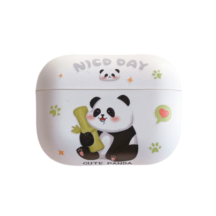 For AirPods Pro Panda Pattern Earbuds Box Frosted TPU Case(Cute Panda) - For AirPods Pro by PMC Jewellery | Online Shopping South Africa | PMC Jewellery | Buy Now Pay Later Mobicred
