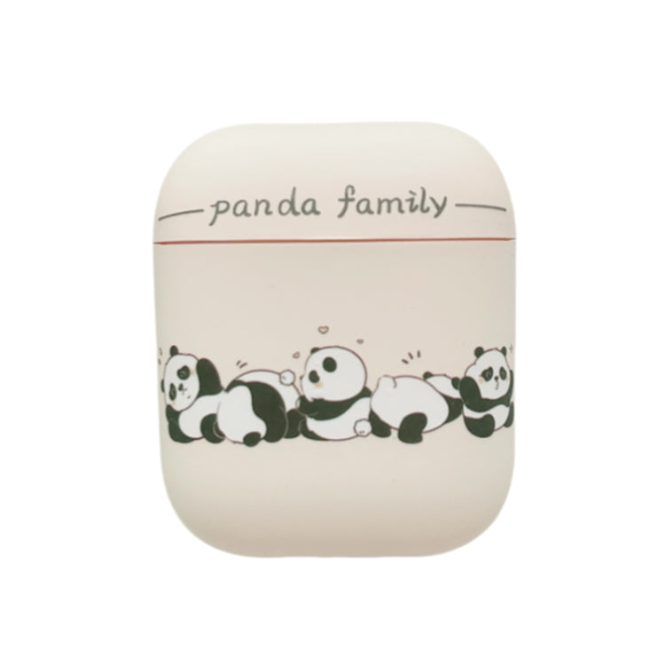 For AirPods 2 / 1 Panda Pattern Earbuds Box Frosted TPU Case(Panda Family) - For AirPods 1/2 by PMC Jewellery | Online Shopping South Africa | PMC Jewellery | Buy Now Pay Later Mobicred