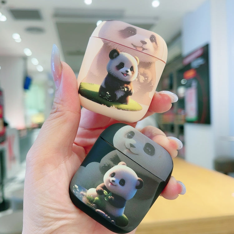 For AirPods 2 / 1 Phantom Panda Pattern Earbuds Box Frosted TPU Case(Black) - For AirPods 1/2 by PMC Jewellery | Online Shopping South Africa | PMC Jewellery | Buy Now Pay Later Mobicred